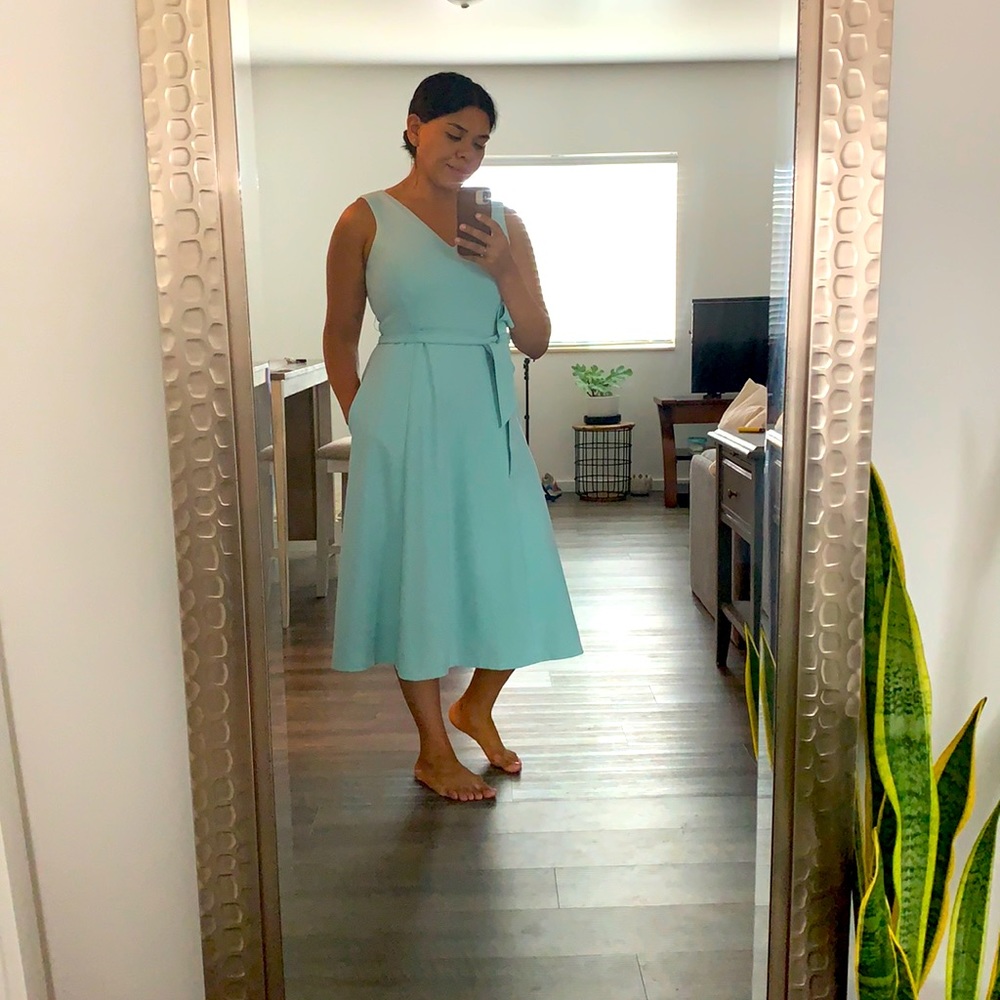 A line aqua dress